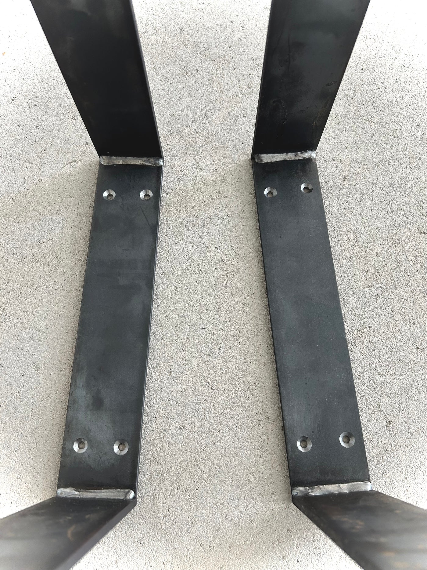 Tischbeine Rohstahl - farblos 30 cm - 60 cm breit / Tischkufen / Tischgestell / industrie design / Bank