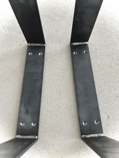 Tischbeine Rohstahl - farblos 30 cm - 60 cm breit / Tischkufen / Tischgestell / industrie design / Bank