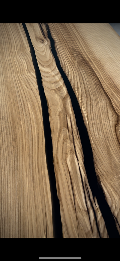 Tischplatte Mono Esche - Epoxy black *