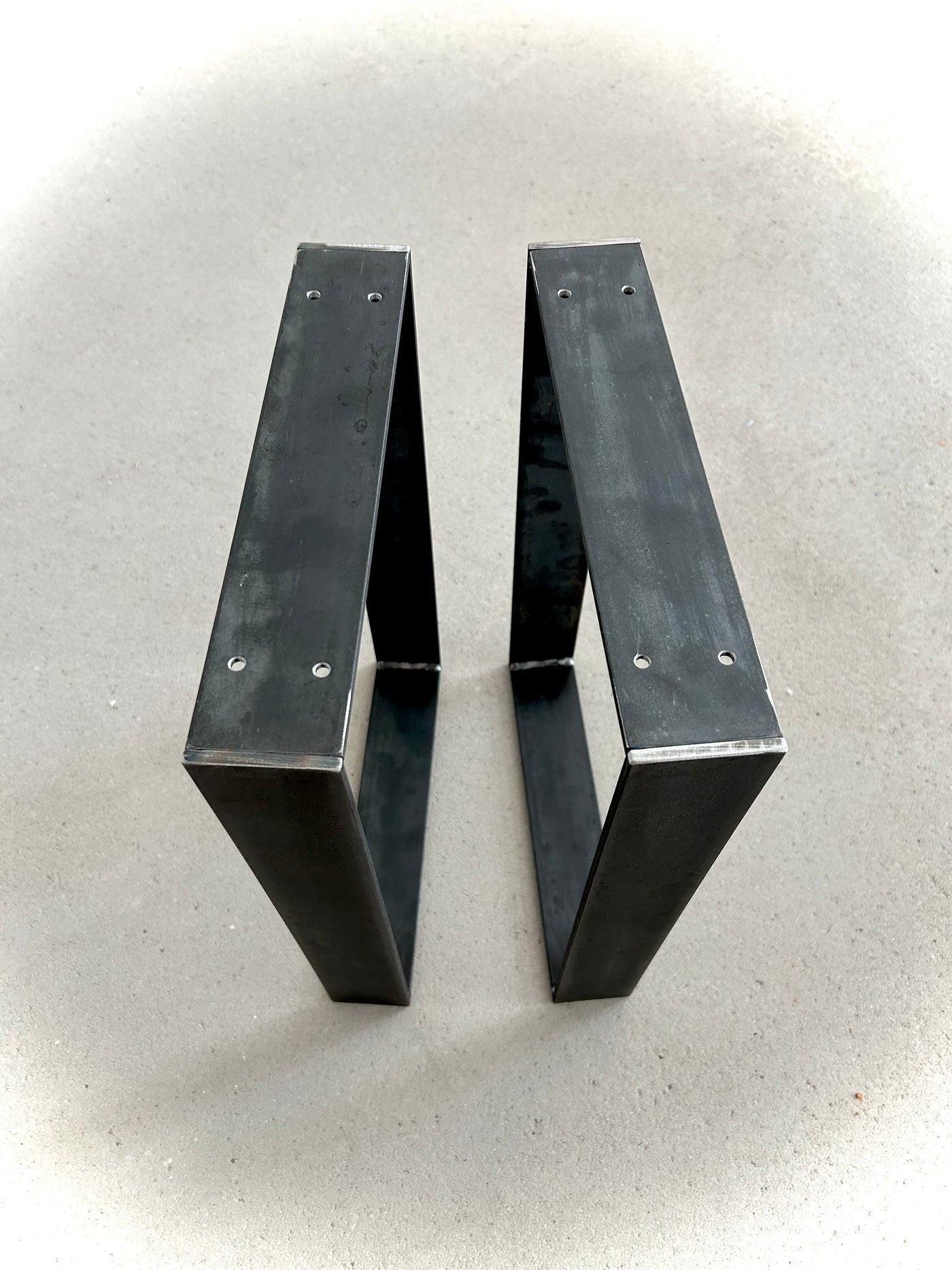 Tischbeine Rohstahl - farblos 30 cm - 60 cm breit / Tischkufen / Tischgestell / industrie design / Bank