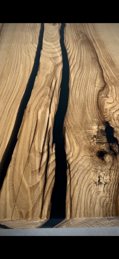 Tischplatte Mono Esche - Epoxy black *